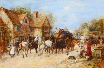 Changement de la chasse aux chevaux Heywood Hardy Peinture à l'huile